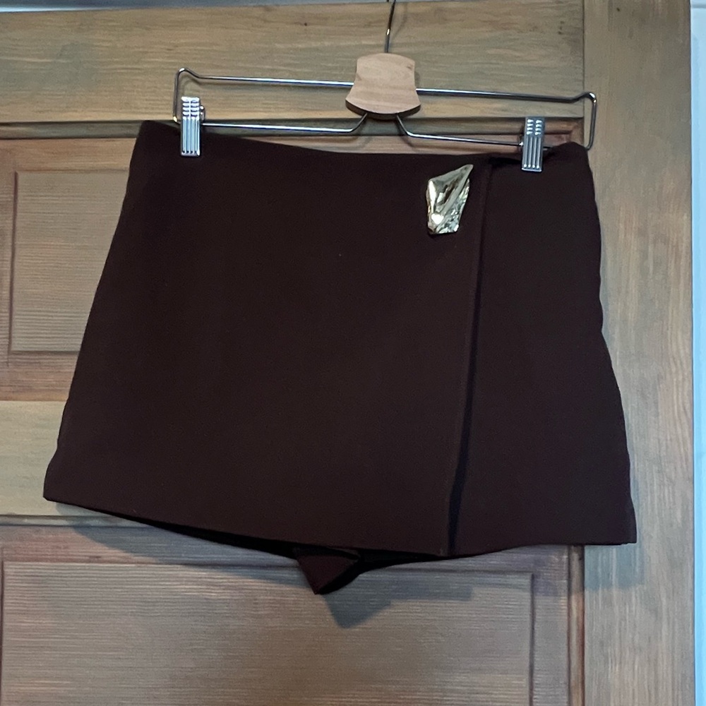 Zara Dark Brown Women's Skort